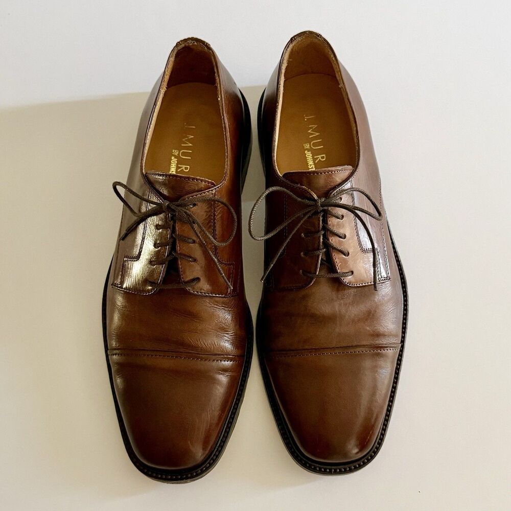 J.Murphy Johnston & Murphy Novick Brown Cap Toe Leather Dress Shoes Mens Size 9M - Picture 8 of 16